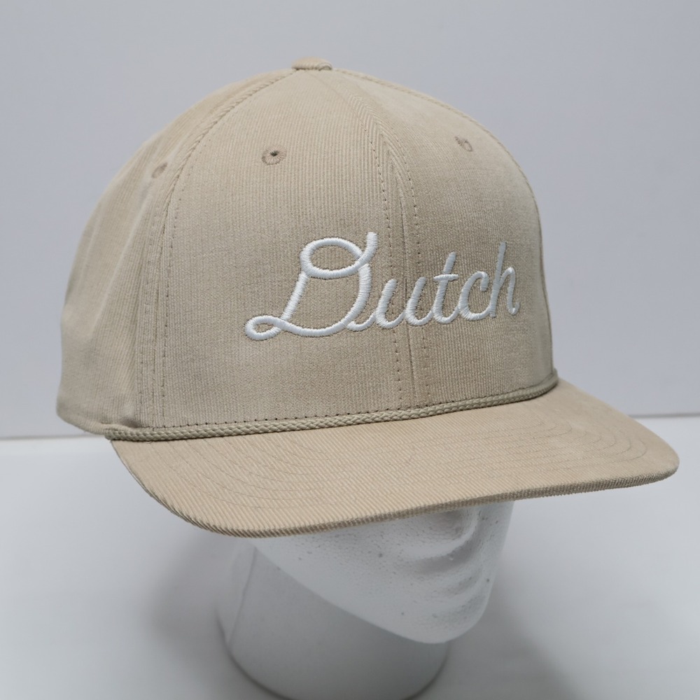 Richardson Outdoor 253 Dutch Bros Coffee Corduroy Snapback Hat Tan Beige Mens